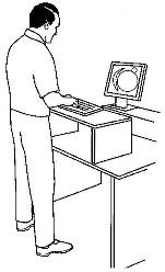standing typing